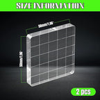 2Pcs Clear Stamp Blocks Set, 2 x 2 Inch Square Acrylic Blocks for Stamping With Grid Lines - Scrapbooking Crafts Tools