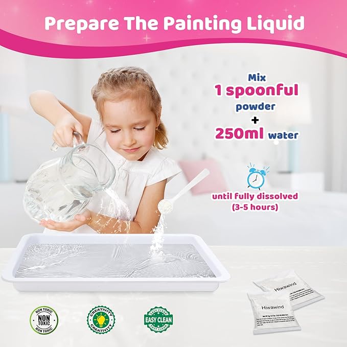 Water Marbling Paint for Kids, Art Supplies for Kids,Arts and Crafts for Girls Boys Ages 8-12 6-8 3-5, Birthday Gifts Toys for Girls 3+ Years Old