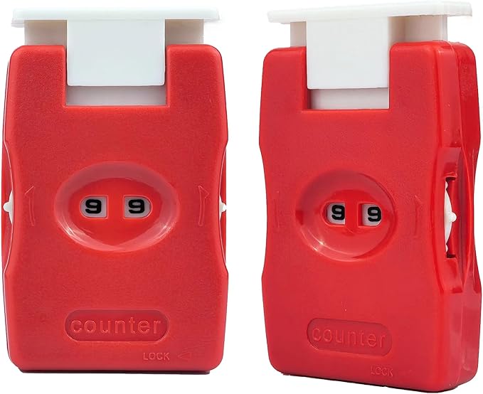 2 Pieces Knitting Counters, Knitting Needle Marking Tool, Plastic Knitting Stitch Counter, Crochet Yarn Row Counter Red