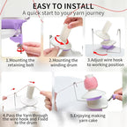 SPEENSUN Yarn Winder, 3.5 OZ Easy-to-Install and Efficiently Yarn Spinner with Lower Noise, Robust ABS Material Ball Winder for Crochet and Knitting Lover for Yarns Below Size 5