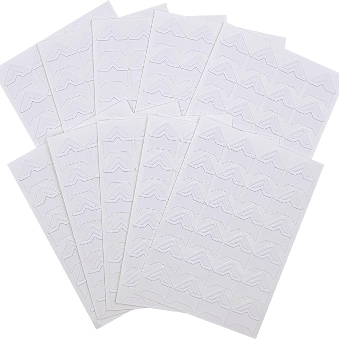 240 Pieces Photo Corners Self Adhesive Photo Corner Stickers, Picture Mounting Corners Acid Free Photo Corner for DIY Scrapbook, Album, Picture Frames, Journal Supplies (White)