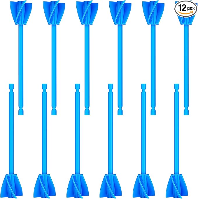 12 Pieces Paint Mixer Drill Attachment,Helix Paint Mixer Resin Drill Mixer Paint Stirrers Drill Attachment for 1 Gallon of Paint Epoxy Resin Silicone Jewelry Casting Molds (Blue)