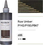 MEEDEN Raw Umber Acrylic Paint: Matte Finish 250ml/8.45oz Soft Body Bulk Acrylic Colors in Ergonomic Bottle - Fluid Flow Art Paints for Artists Canvas Painting