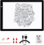 LUXJOYFUL A4 LED Tracing Light Box Board, Ultra-Thin Stepless Diamond Painting Light Board, Lightbox for Tracing and Drawing, Vinyl Weeding, Artist, Tattoo