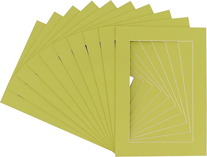 11x14 Mat for 8.5x11 Photo - Precut Pistachio Green Picture Matboard for Frames Measuring 11 x 14 Inches - Bevel Cut Matte to Display Art Measuring 8.5 x 11 Inches - Acid Free Pack of 100 MATS
