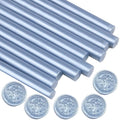 Gray Blue Wax Sealing Sticks, ONWINPOR 10pcs Glue Gun Wax Seal Sticks for Wax Seal Stamp, Melting Wax Seal Sticks for 0.43'' Glue Gun Wax Sealing Sticks (Gray Blue)