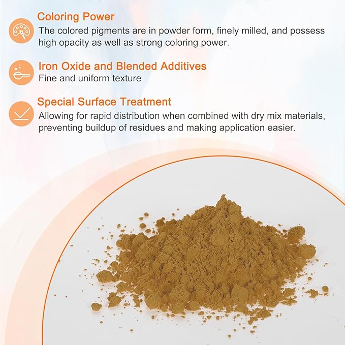 HARFINGTON Iron Oxide Powder Concrete Pigment 800 Mesh 3.5oz (100g) Iron Oxide Grout Pigment for Pastel Tile Paint Concrete Cement, Mustard Yellow
