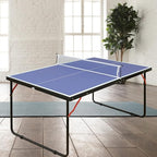 4.5FT/6FT/8FT Mid-Size Table Tennis Table Ping-Pong Table Set Foldable & Portable Table Indoor Outdoor for Family Game