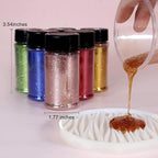 Renfio Ultra Fine Glitter Powder Metallic Resin Glitter 2.11 Oz (60g) PET Flakes Crafts Sequins 1/128" 0.008" 0.2mm Epoxy Chips Flakes for Tumblers Slime Decoration - Clear