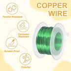 uxcell 20 Gauge / 0.8mm Anodized Aluminum Wire for Jewelry Craft Making, 102 Feet Bendable Flexible Wire for DIY Home Decor Gardening Sculpture, Green