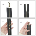 Leekayer #5 Gold Metallic Nylon Coil Zippers by The Yard Bulk 10 Yards Black Tape with 25pcs Gold Sliders for DIY Sewing Tailor Craft Bag(Black)