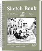 9 x 12 Sketchbook, 68lb/100gsm Sketch Pad 100 Sheets Spiral Bound Acid Free Drawing Paper with Hard Cover Art Paper for Drawing and Painting for Graphite Pencil, Charcoal, Pastels, for Kids & Adults
