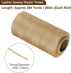 uxcell 150D 0.8mm Flat Waxed Thread 284 Yards Polyester Leather Sewing Waxed String Hand Stitching Waxed Cord for Leather Stitching Sewing Bookbinding DIY Craft Ginger Yellow