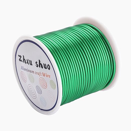 12 Gauge(2mm) Aluminum Wire 35 Yards Anodized Metal Wire for Bonsai Armature Crafting Sculpting Jewelry Craft Making Beading Floral (Green, 12 Gauge)