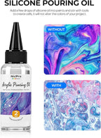 Nicpro 14 Colors Large Bulk Acrylic Pour Paint Set (33.8 oz,1000 ml) Premixed High Flow Art Pouring Paint Supplies Kit with Silicone Pour Oil, Gloves for Beginner Cell Creation Flow DIY, Ready to Pour