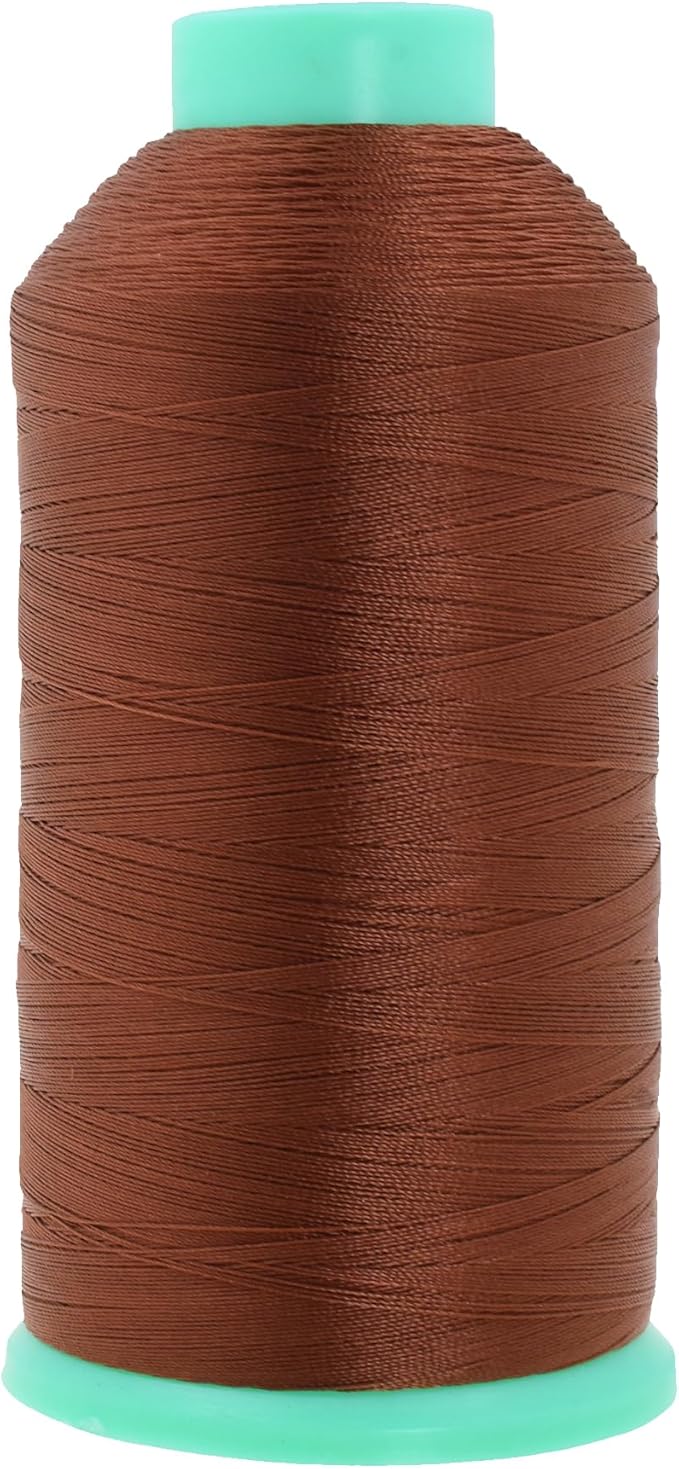 Mandala Crafts Brown Heavy Duty Nylon Thread - 2843 YDs Size 46 210D T45 Tex 45 for Leather, Jeans, Outdoor, Marine & Upholstery