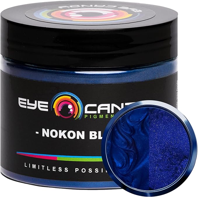 Eye Candy Pigments Premium Blue Mica Powder - Nokon Blue (50gr) - for Epoxy, Resin, Soap, Paint, Woodworking, Acrylic Pouring, Bath Bombs, Fishing Lures - DIY Arts and Crafts Additive