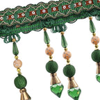3yards Beading Fringe Trimming Long Beads Tassel Curtain Trim Ribbon Trim for Cover Edge Decorative (green)