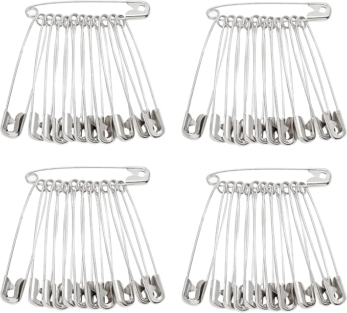 100 PCS 46mm / 1.8 Inch Heavy Duty Quilting Pins, Large Safety Pins Bulk, Silver Metal Sewing Pins, Big Safety Pins for DIY Crafts, Jewelry Making, Baby Clothing (Nickel Plated)
