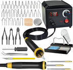 Wood Burning Tool, Wood Burner kit Pen 200~750℃, Wood Burning kit with Digital Thermometer Temperature Adjustable Temperature, 2 pyrographic Wood Burning pens, 36 Wood Burning Pen Tips