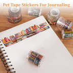 6 Rolls PET Tape Stickers for Journaling, Book-Themed Washi Tape Set, Butterfly Floral Plant Flower Decorative PET Vintage Stickers for Journaling Scrapbooking Supplies DIY Crafts Gifts Wrapping