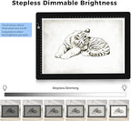 HIUKCOLED A4 Light Tracing Box with 4 Pcs Clips, Stepless Adjustable Brightness Ultra-Thin Light Pad, USB Powered LED Light Board for Drawing,Diamond Painting,Sketching,Animation,X-Ray,Sand Painting