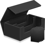 1200+ Card Deck Case for Trading Cards, Leather Commander Card Storage Box Magnetic Card Holder Fit for MTG TCG and Sport Cards