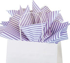 Flexicore Packaging Lilac Purple Pin Stripe Print Gift Wrap Tissue Paper Size: 15 Inch X 20 Inch | Count: 50 Sheets | Color: Lilac Pin Stripe
