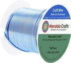 Mandala Crafts 16 Gauge Anodized Aluminum Craft Wire for Jewelry Making - 100 FT Colored Flexible Ice Blue Wire - Bendable for Bonsai Armature Crafting Sculpting