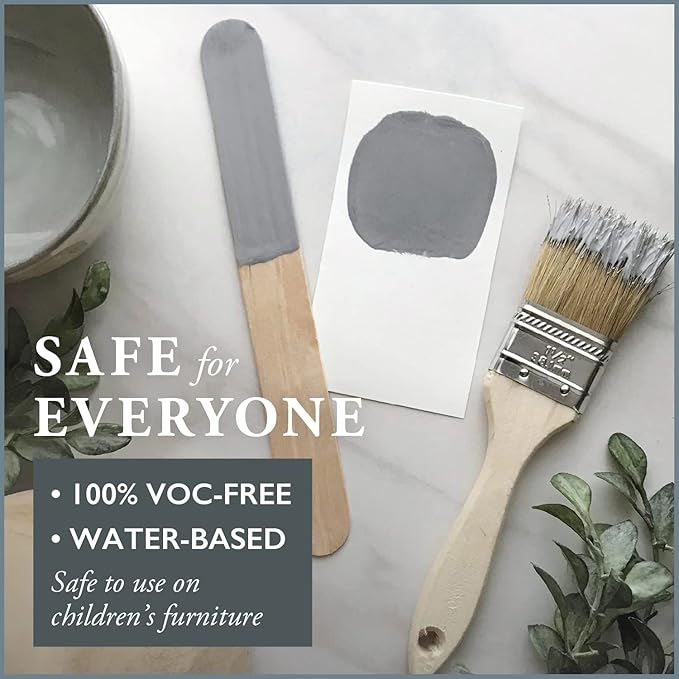 AMY HOWARD AT HOME Chalk-Based One Step Paint for Furniture, Cabinetry, Decor, Finish, and More | No Stripping, Sanding, or Priming | Light Base | 16 Ounce | Atelier
