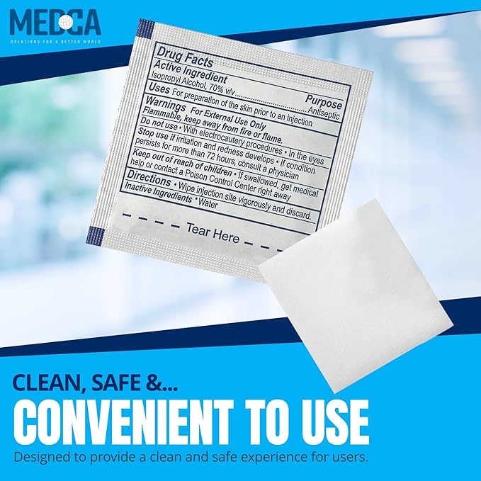 MEDca Alcohol Prep Pads, Sterile, Medium, 2-Ply (Pack of 300)