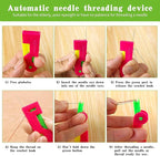 Fedmut Needle Threaders Set, 51 Pcs Needle Threader Tool Needle Threaders for Hand Sewing Craft, 9 Types Needle Threader with Thimbles Great for Hand Sewing Needle Work, Sewing Machine, Embroidery