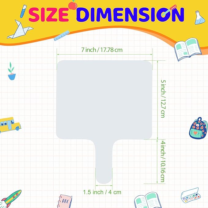 30 Pcs Dry Erase Answer Paddle 7 x 9 Inch Handheld Wooden White Board Double Sided Dry Erase Small Whiteboards for Students Classroom Games Party Auction Paddles for Bidding Meeting Voting(30)