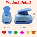Set 6 Craft Hole Punch 1-inch, Craft Punchers - Heart, Circle, Star, Butterfly, Maple Leaf, Flower Paper Punch Sets for Crafting & DIY Projects. (Set 6)