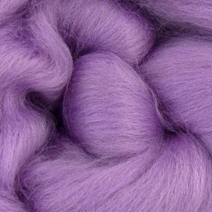Revolution Fibers Merino Wool Combed Top | 1 lb Premium Wool Roving | 22 Micron, Best Merino Wool for Spinning, Tapestry, Needle Felting, Big Yarn Roving and Wall Hangings (Lavender Purple)