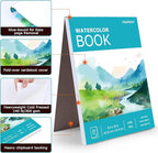 Hapikalor 8"x10" Watercolor Paper Pad, 1-Pack, 140lb/300gsm Artist Painting Drawing Paper Book, Art Supplies for Adults Kids, Watercolors, Watercolor Paint Set, Sketchbook, Journal, Teal