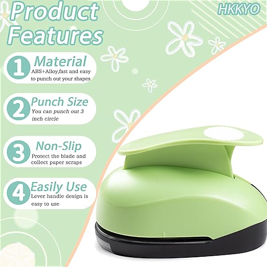 Scalloped Circle Punch, Scalloped Circle Paper Punch, ScallopedHole Punches, Wave Circles Craft Punches, 2.8 Inch Hole Puncher Shape, Wave Circles Puncher for Paper Crafts Scrapbook Card Making