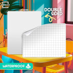 SCRIBBLEDO Large Grid Dry Erase Sheets 11”x14” Math Practice Small White Board Sheets Math Manipulatives Quad Graph Whiteboard Sheets Math Supplies Homeschool Teacher Students Classroom Pack of 10