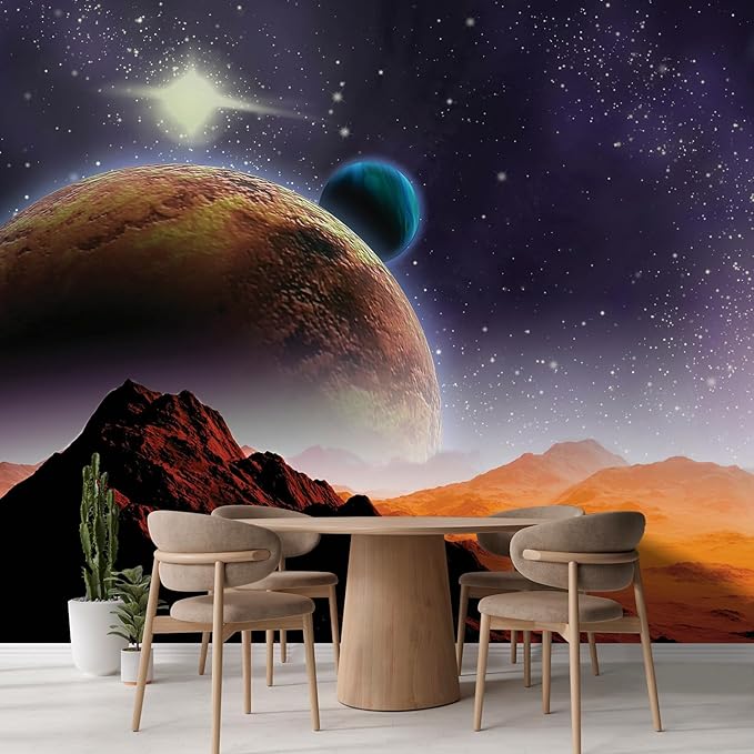 wall26 Wall Sticker/Wall Mural Peering into a Vibrantly Colored Space, Not Peel and Stick, Non-Woven Wallpaper Decorative for Bedroom, Living Room, Office - 132x192 inches