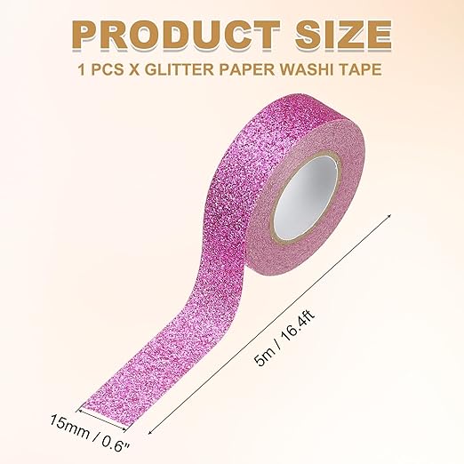 PATIKIL 1 Roll Glitter Paper Washi Tape, Washi Decorative Tape for Crafts, Purple