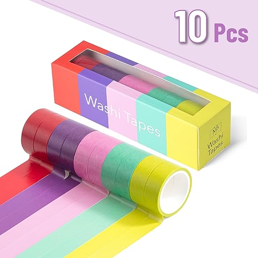 Mr. Pen- Washi Tape Set, 10 Rolls, Tropical Twirl, Decorative Tape, Washi Tapes, Scrapbook Tape, Scrapbook Washi Tape for Journaling, Craft Tape, Washy Tape, Washy-Tape, Cute Washi Tape
