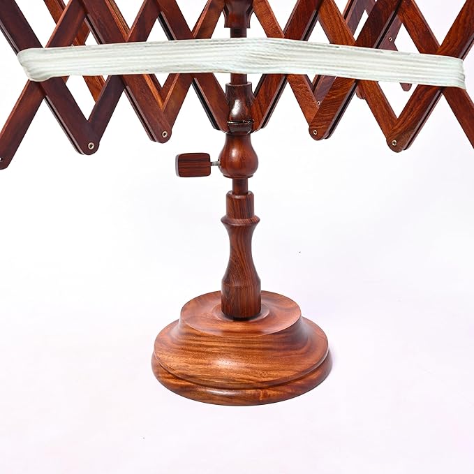 Handcrafted Wooden Table Top Yarn Swift – Rosewood Umbrella Swift for Knitting & Crocheting – Premium Yarn Winder Tool for Crafters & Fiber Artists – Smooth & Durable Design