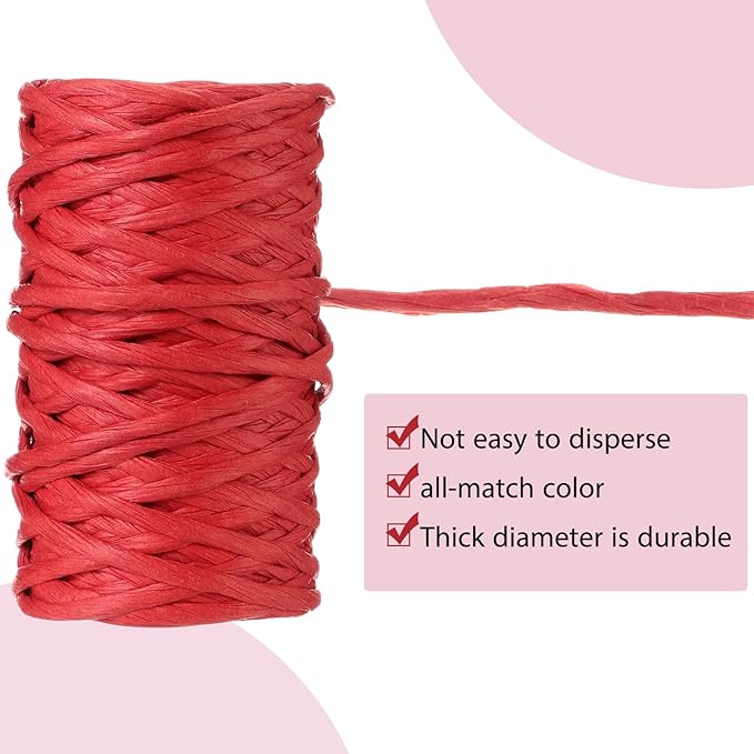 Syhood 65 Feet Floral Wire Rustic Vine Bind Wire for Craft Wrapping Flower Bouquets (Red,1 Roll)