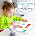 Paint with Water Coloring Books for Kids,Animal Art Craft Kit No Mess Water Color Painting Sets for Kids Ages 4-8,Birthday Gifts Travel Toy Crafts Supplies Kits for Girls Boys Drawing with 2 Brushes