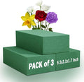 3 PCS Wet Floral Foam Blocks for Fresh Flowers, Each (5.5"L x 3.1"W x 1.7"H) Green Foam for Flower Arrangements, Florist Bricks for Weddings, Birthday Gifts, Crafts and Garden Decorations
