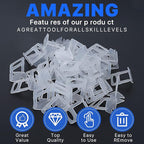 Tile Leveling System Clips Spacers Tile Leveler Clips DIY Tile Leveler Spacers 4200 Pcs 1/16" (1.5mm) for Professional Ceramic Tile and Stone Installation (4200 1/16")