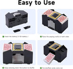 Unniweei Automatic Card Shuffler, Battery-Operated Electric Shuffler, Casino Card Game for Poker, Home Card Game, UNO, Phase10, Texas Hold'em, Blackjack, Home Party Club Game