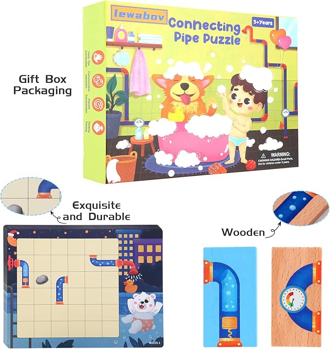 Logical Puzzle,Sequence Matching Game,with Cards（30 Scenes）,Classic Path Planning Toy,STEM Educational Toys,Family Game,Logic Labyrinth Games for Adults and Kids(2 Puzzles).