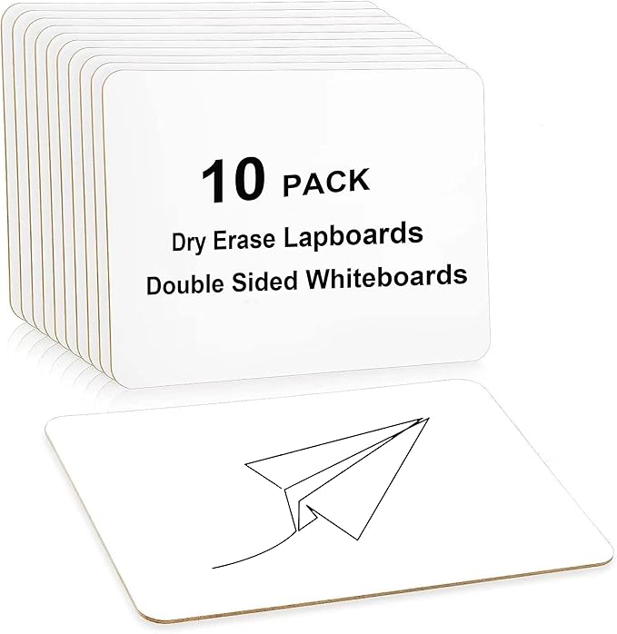 10 Pack Dry Erase Boards, Double-Sided Small White Board for Classroom Student, 9"x12" Portable Dry Erase Board Bulk, Mini Whiteboard for Teacher Classroom Supplies