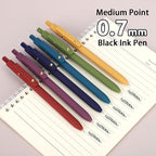 FIOVER Gel Pens, 6pcs 0.7mm Fine Point Black Ink, Smooth Writing Pens for Journaling, Nurse Aesthetic Cute Office School Supplies, Gifts for Women and Men (6Pcs Gold Vintage -Black ink)